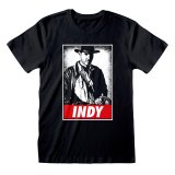 Kortrmet T-shirt Indiana Jones Indy Sort Unisex #1
