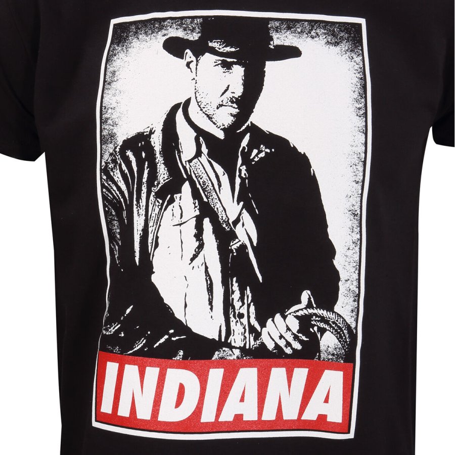 Kortrmet T-shirt Indiana Jones Indy Sort Unisex #2