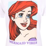 Kortrmet T-shirt The Little Mermaid Mermaid Vibes Hvid Unisex #2