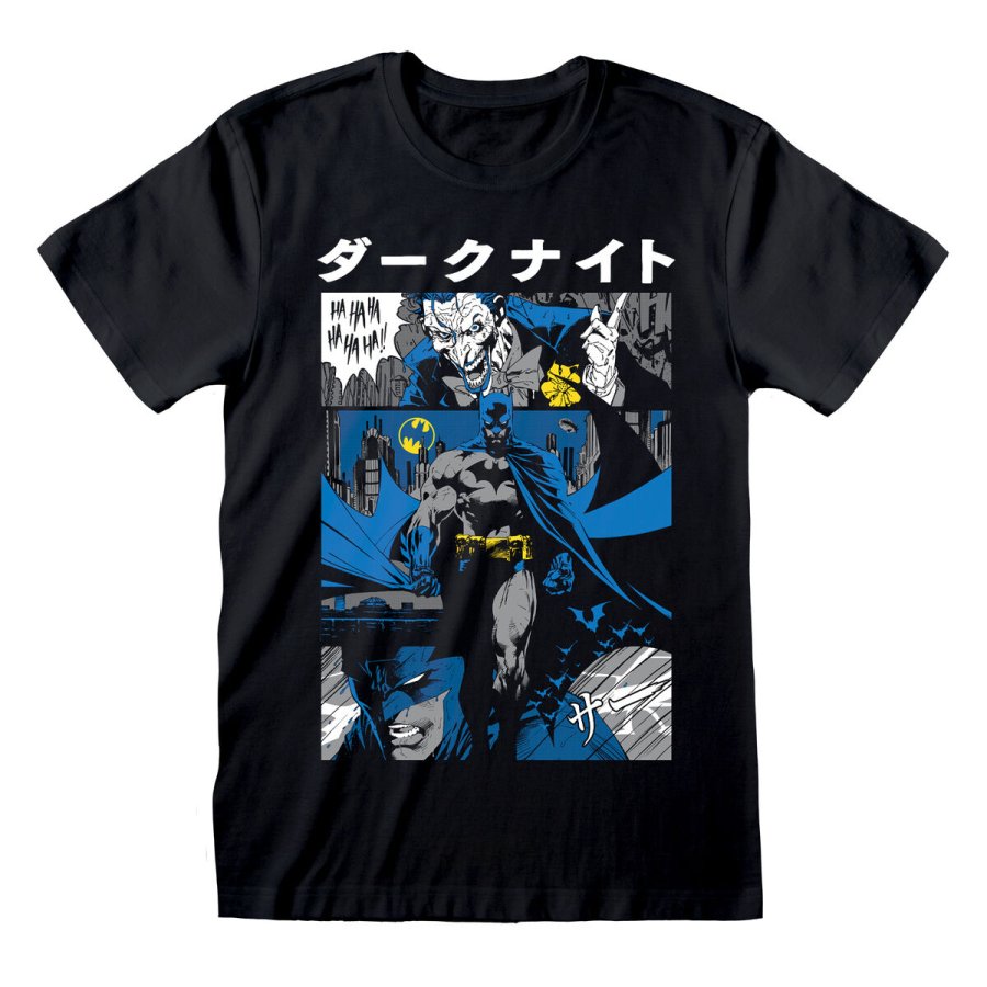 Kortrmet T-shirt Batman Manga Cover Sort Unisex #1