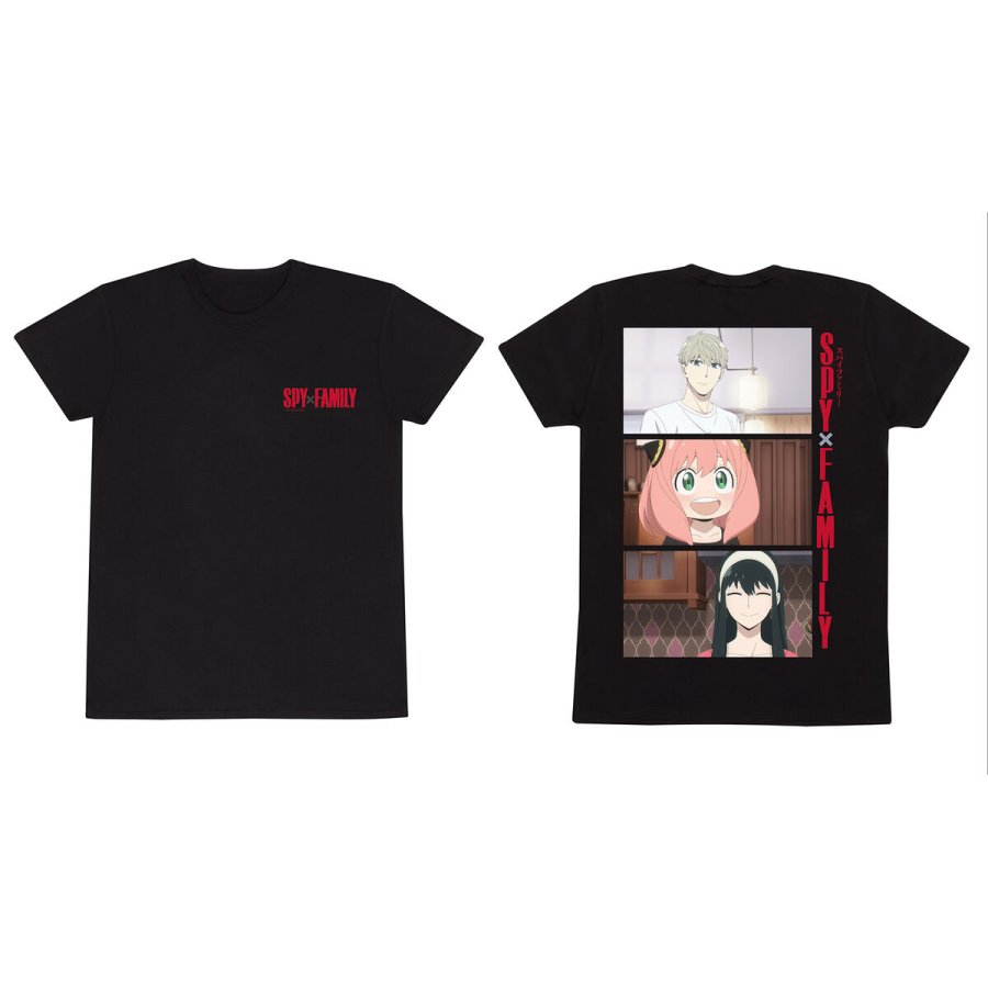 Kortrmet T-shirt Spy X Family Trio Shots Sort Unisex #2