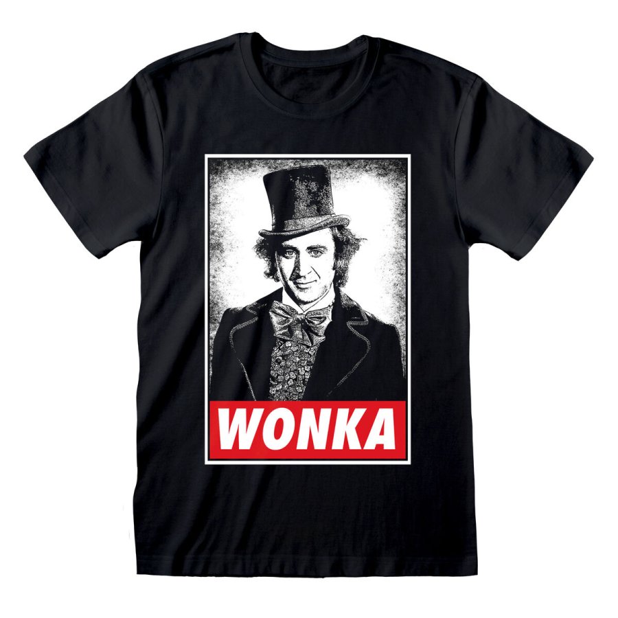 Unisex Kortrmet T-shirt Willy Wonka Wonka Sort #1