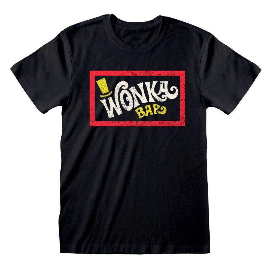 Unisex Kortrmet T-shirt Willy Wonka Wonka Bar Sort #1