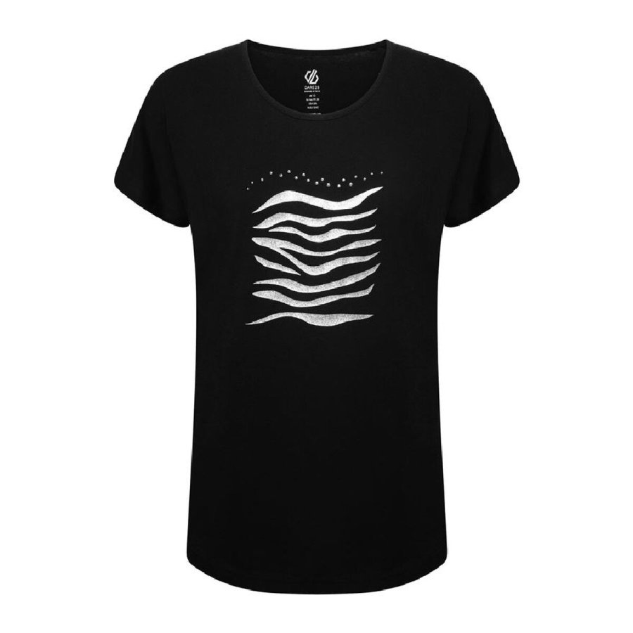 Kortrmet T-shirt til Kvinder Dare 2b Emanation Sort #1