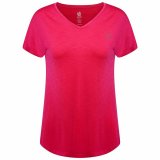 Kortrmet T-shirt til Kvinder Dare 2b Agleam Pink #1
