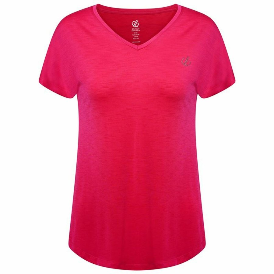 Kortrmet T-shirt til Kvinder Dare 2b Agleam Pink #1