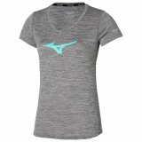 Kort�rmet T-shirt til Kvinder Mizuno Gr� #1