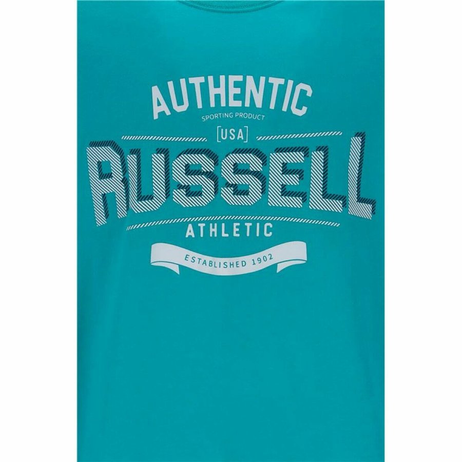 Kortrmet T-shirt til Mnd Russell Athletic Amt A30081 Akvamarin #3