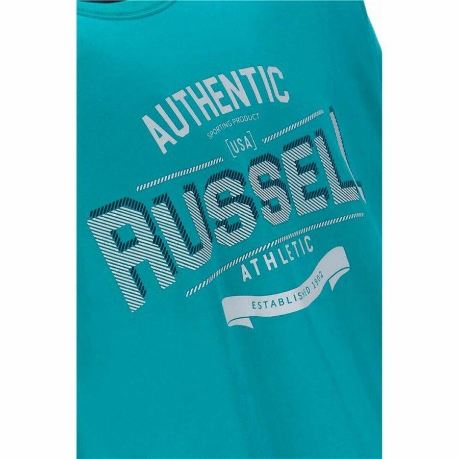 Kortrmet T-shirt til Mnd Russell Athletic Amt A30081 Akvamarin #4