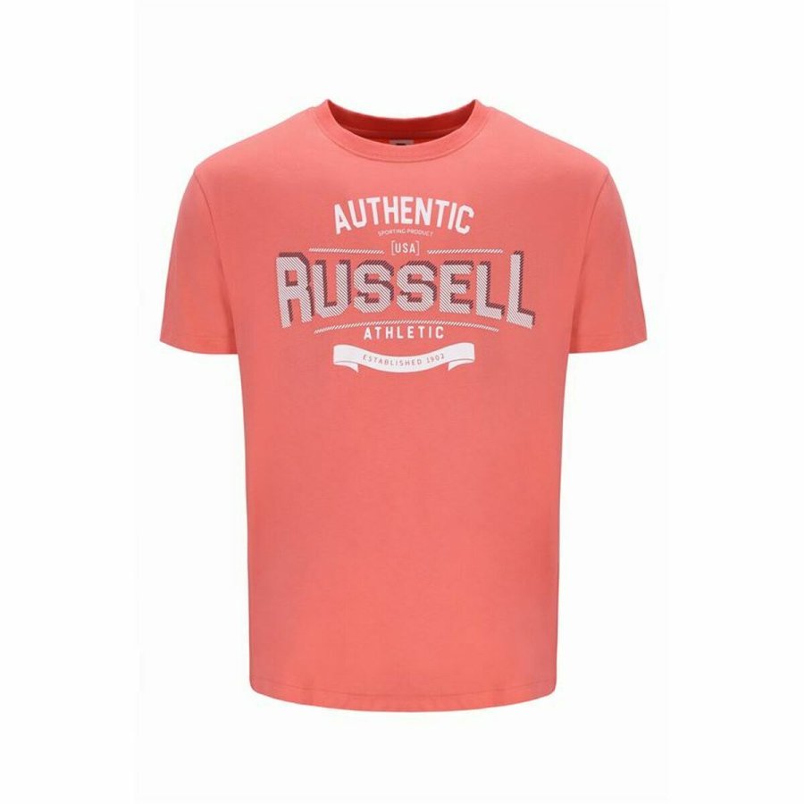Kortrmet T-shirt til Mnd Russell Athletic Amt A30081 Orange Koral #1
