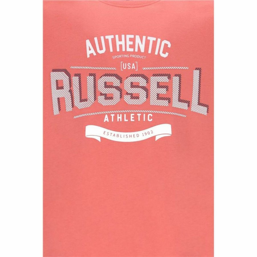 Kortrmet T-shirt til Mnd Russell Athletic Amt A30081 Orange Koral #3