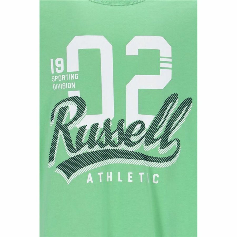 Kortrmet T-shirt til Mnd Russell Athletic Amt A30101 Grn Lysegrn #4