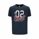 Kort�rmet T-shirt til M�nd Russell Athletic Amt A30101 M�rkebl� #1