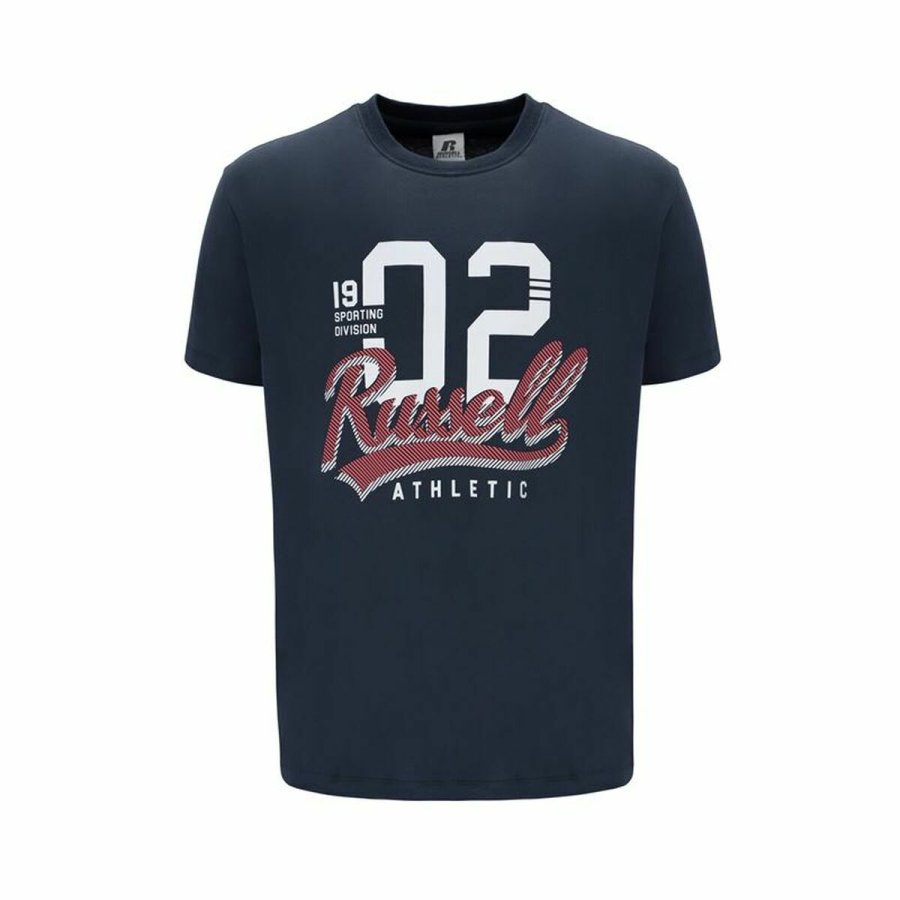 Kort�rmet T-shirt til M�nd Russell Athletic Amt A30101 M�rkebl� #1