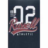 Kort�rmet T-shirt til M�nd Russell Athletic Amt A30101 M�rkebl� #3