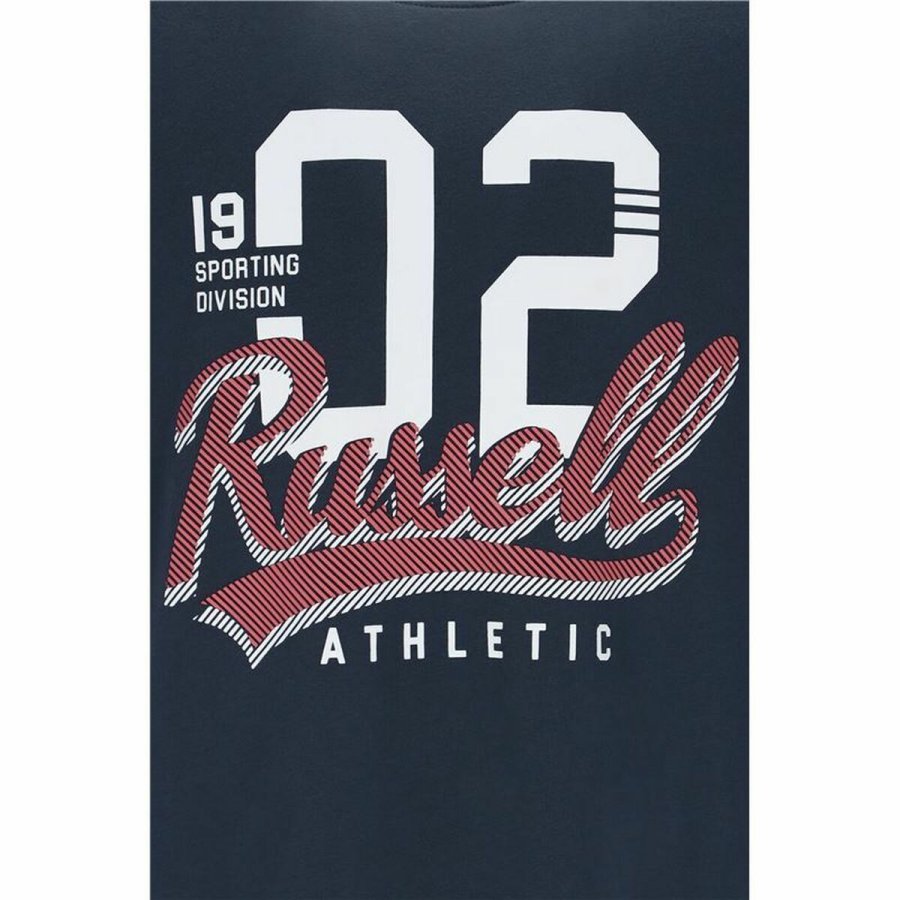Kort�rmet T-shirt til M�nd Russell Athletic Amt A30101 M�rkebl� #3