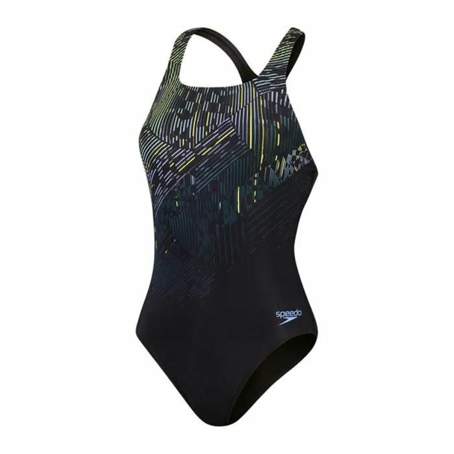 Badedragt til piger Speedo Digital Printed Medalist Sort #1