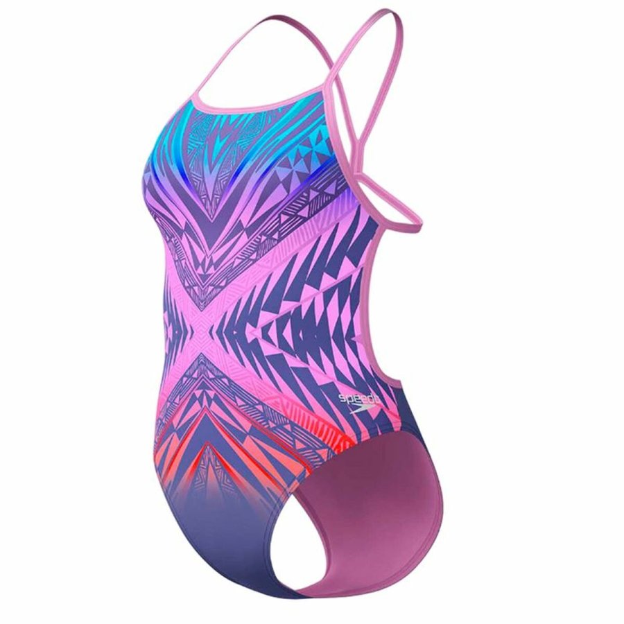 Badetj til Kvinder Speedo Digital Vback Multifarvet Pink #3