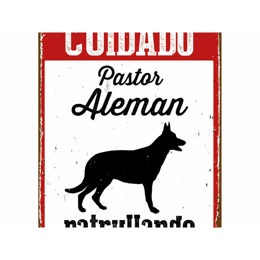 Plade Magnet & Steel Cuidado Pastor Alemn Patrullando 14,8 x 21 cm #2