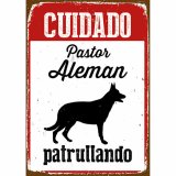 Plade Magnet & Steel Cuidado Pastor Alemn Patrullando 14,8 x 21 cm #1