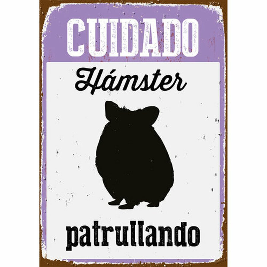 Plade Magnet & Steel Cuidado Hmster Patrullando 14,8 x 21 cm #1