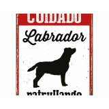 Plade Magnet & Steel Cuidado Labrador Patrullando 14,8 x 21 cm #2