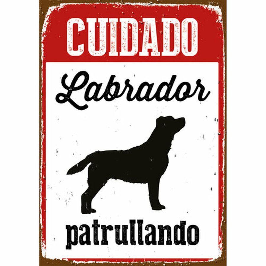 Plade Magnet & Steel Cuidado Labrador Patrullando 14,8 x 21 cm #1
