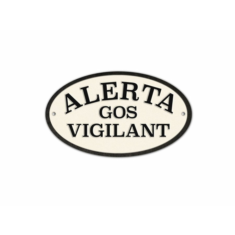 Plade Magnet & Steel Alerta Gos Vigilant 16,3 x 9,5 cm #1