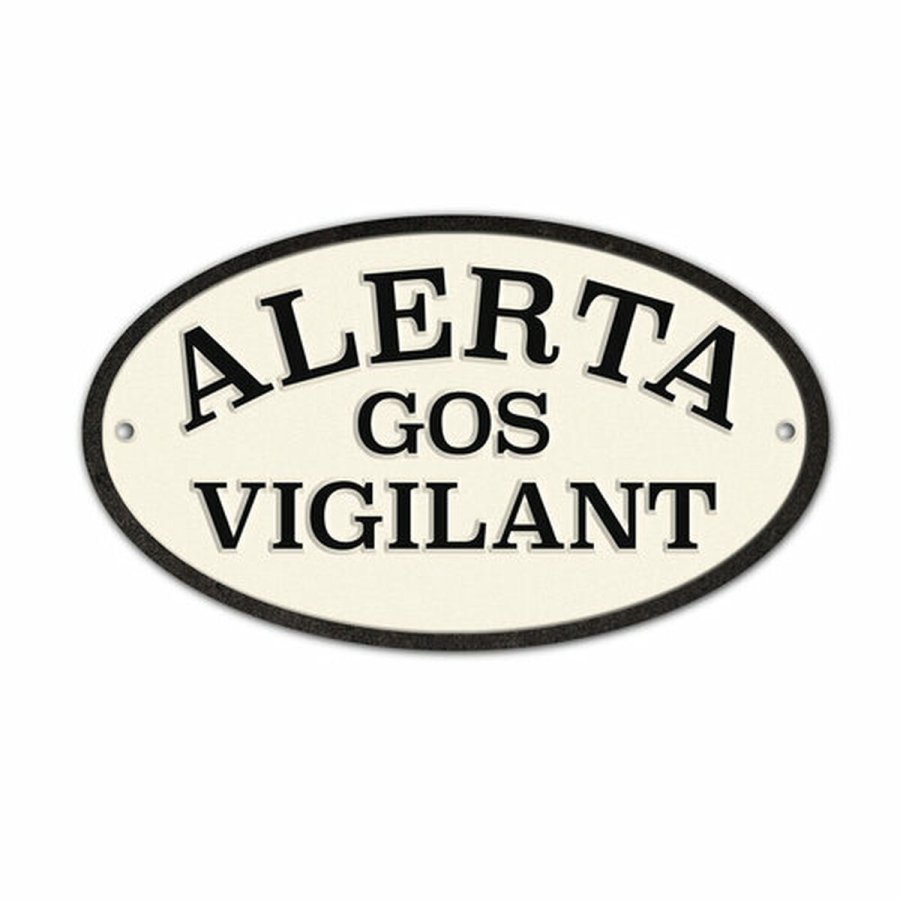 Plade Magnet & Steel Alerta Gos Vigilant 16,3 x 9,5 cm #2