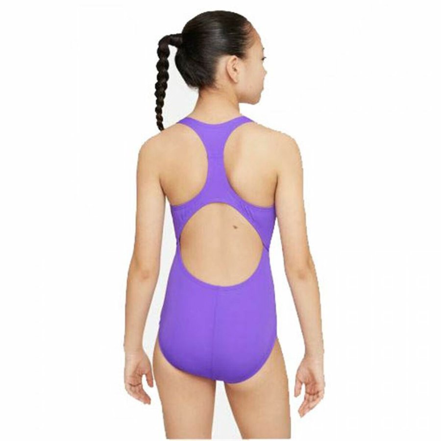 Badedragt til piger Nike Racerback Blomme #2