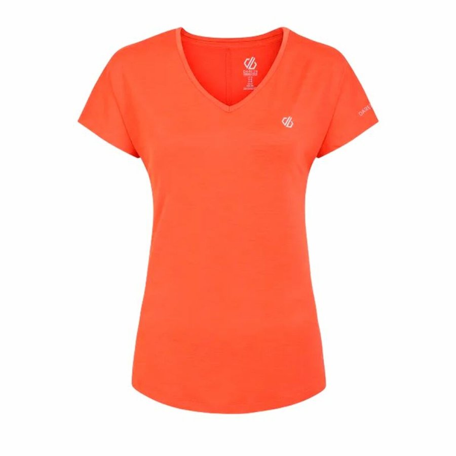 Kortrmet T-shirt til Kvinder Dare 2b Dare to Be Vigilant Orange #1