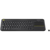Tastatur Logitech K400 Plus Sort Tr�dl�st Bluetooth Touchpad AZERTY TV Fransk #1