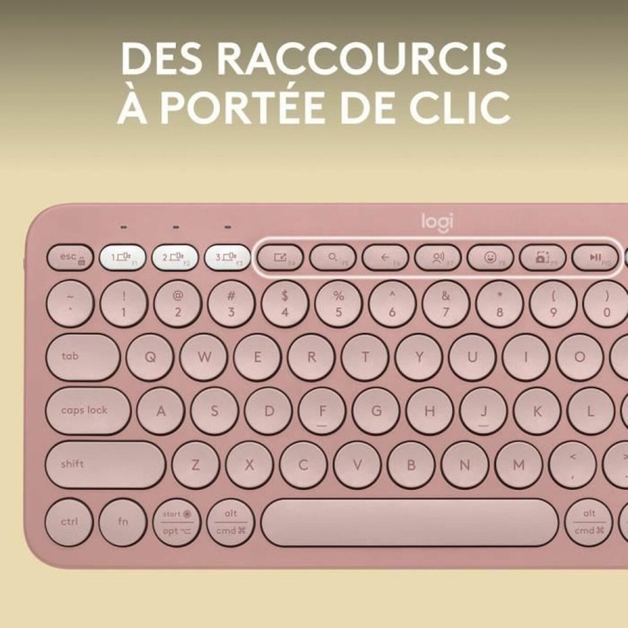 Bluetooth keyboard med tabletst�tte Logitech K380 Fransk Pink AZERTY #4
