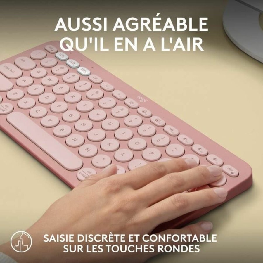 Bluetooth keyboard med tabletst�tte Logitech K380 Fransk Pink AZERTY #5