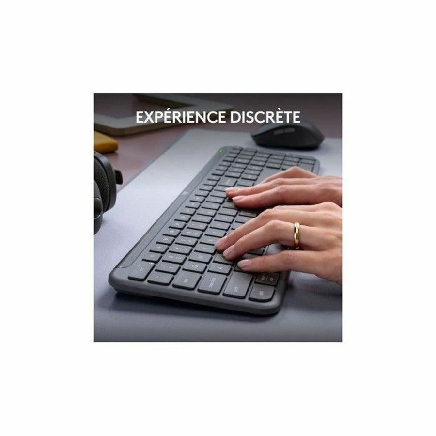 Tastatur og mus Logitech St�l Fransk Azerty Fransk #6