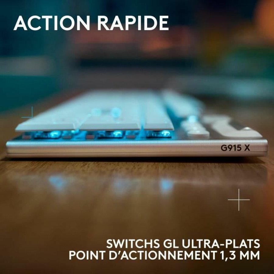 Tr�dl�st tastatur Logitech G915 X Hvid AZERTY #3