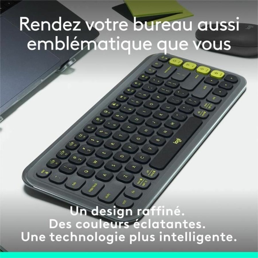 Tr�dl�st tastatur Logitech Pop Icon Keys M�rkegr� AZERTY #2