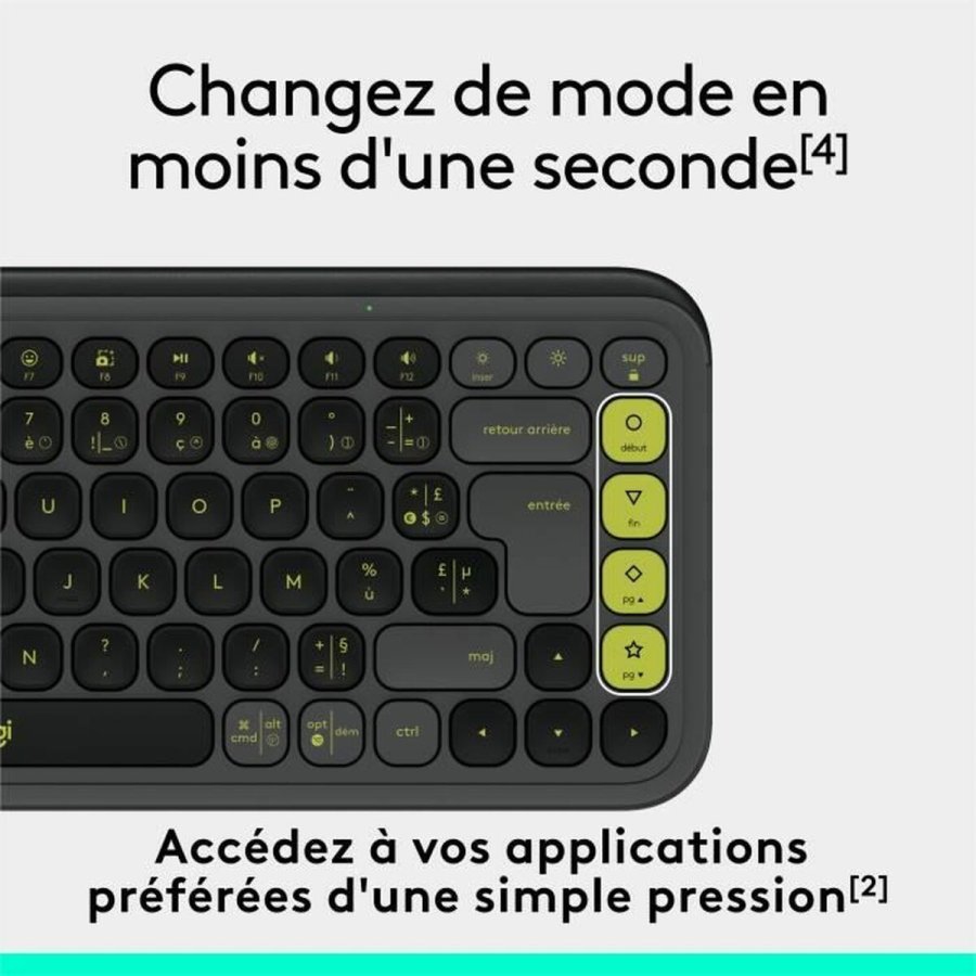 Tr�dl�st tastatur Logitech Pop Icon Keys M�rkegr� AZERTY #5