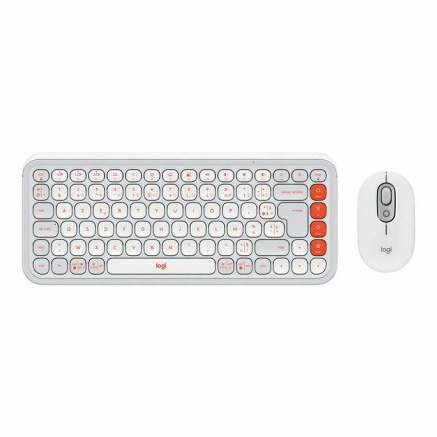 Tastatur og mus Logitech 920-013110 Hvid Fransk Azerty Fransk #1