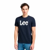 Kortrmet T-shirt til Mnd Lee Wobbly Logo Tee Marinebl #1
