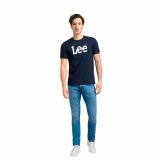 Kortrmet T-shirt til Mnd Lee Wobbly Logo Tee Marinebl #3