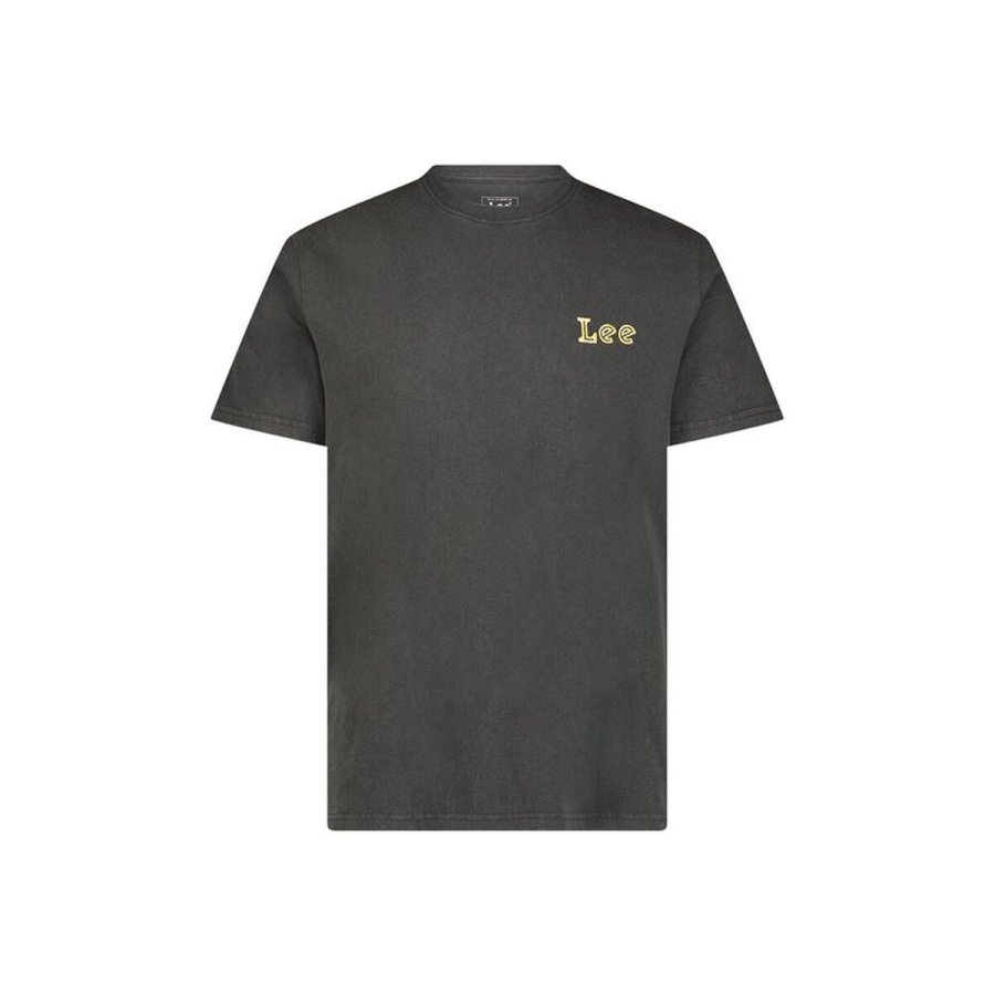 Kort�rmet T-shirt til M�nd Lee Working West Washed Sort #1