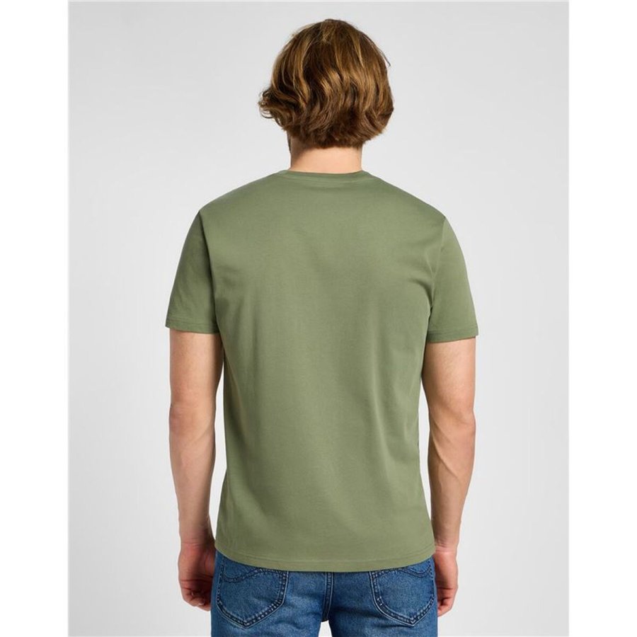 Kort�rmet T-shirt til M�nd Lee Lee Medium Wobbly Mercantile Oliven #2