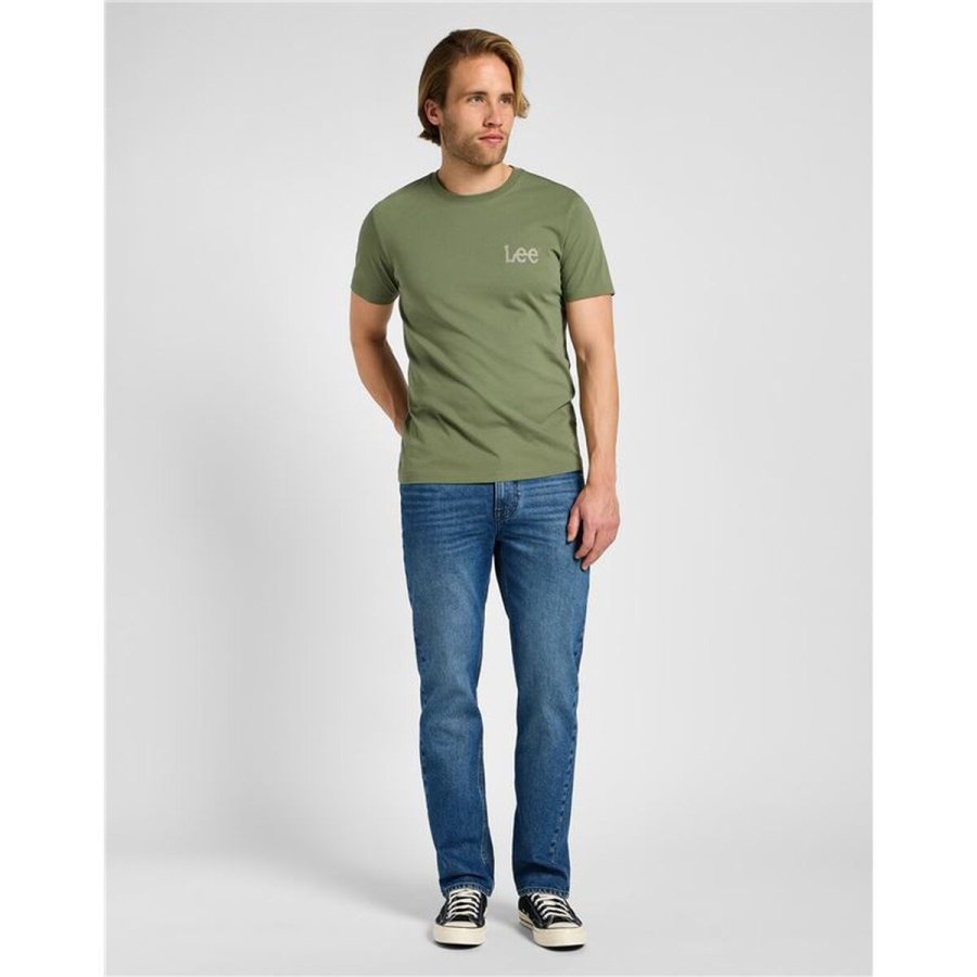 Kort�rmet T-shirt til M�nd Lee Lee Medium Wobbly Mercantile Oliven #3