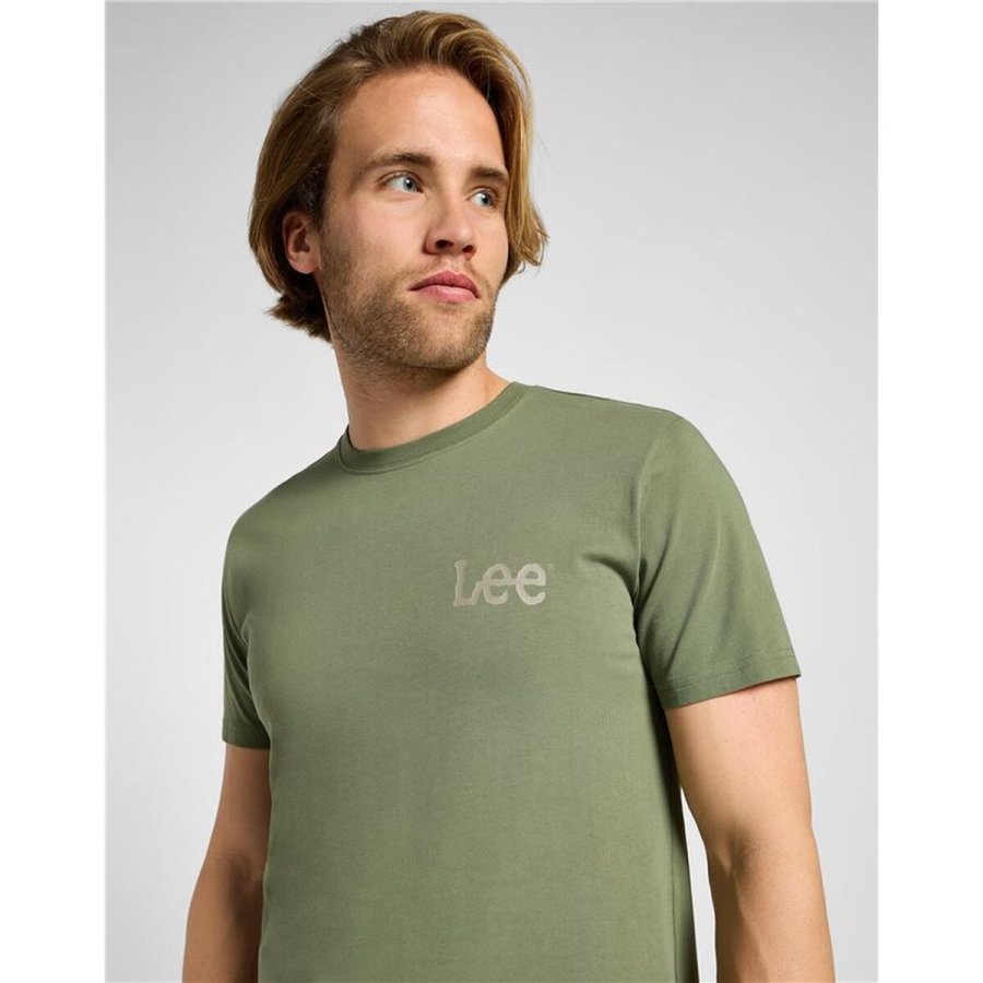 Kort�rmet T-shirt til M�nd Lee Lee Medium Wobbly Mercantile Oliven #5