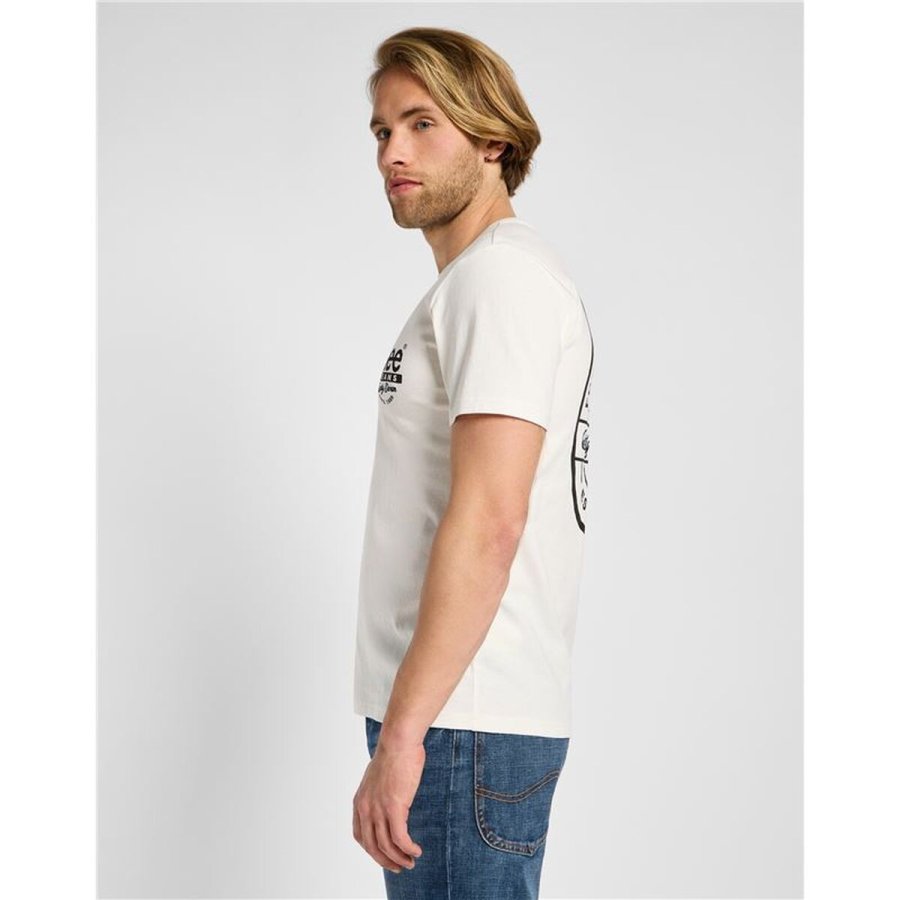 Kort�rmet T-shirt til M�nd Lee Working West Hvid #4
