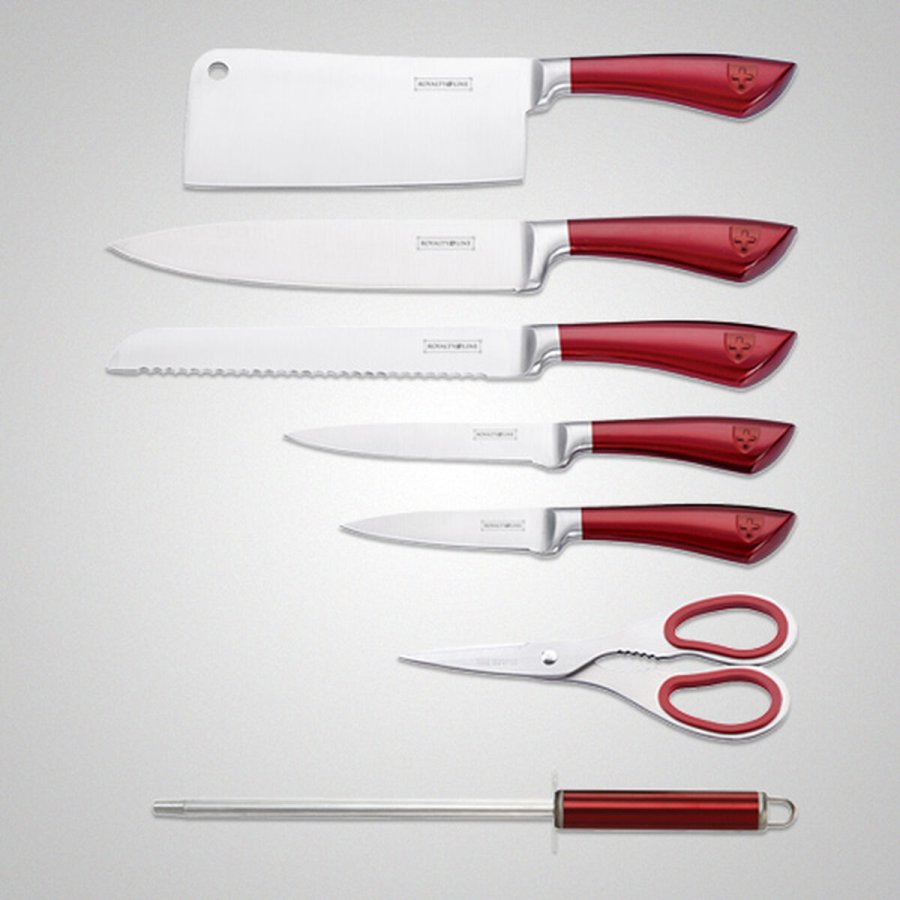 St med kkkenknive og holder Royalty Line Slvfarvet Rustfrit stl 15 x 15 x 35 cm #5