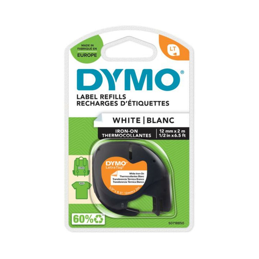 Lamineret tape Dymo S0718850 Sort/Hvid #1