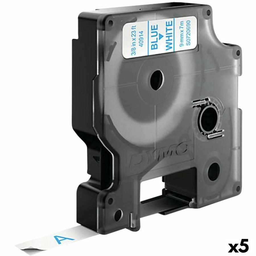 Lamineret tape til mrkningsmaskiner Dymo D1 40914 9 mm LabelManager Hvid Bl (5 enheder) #1