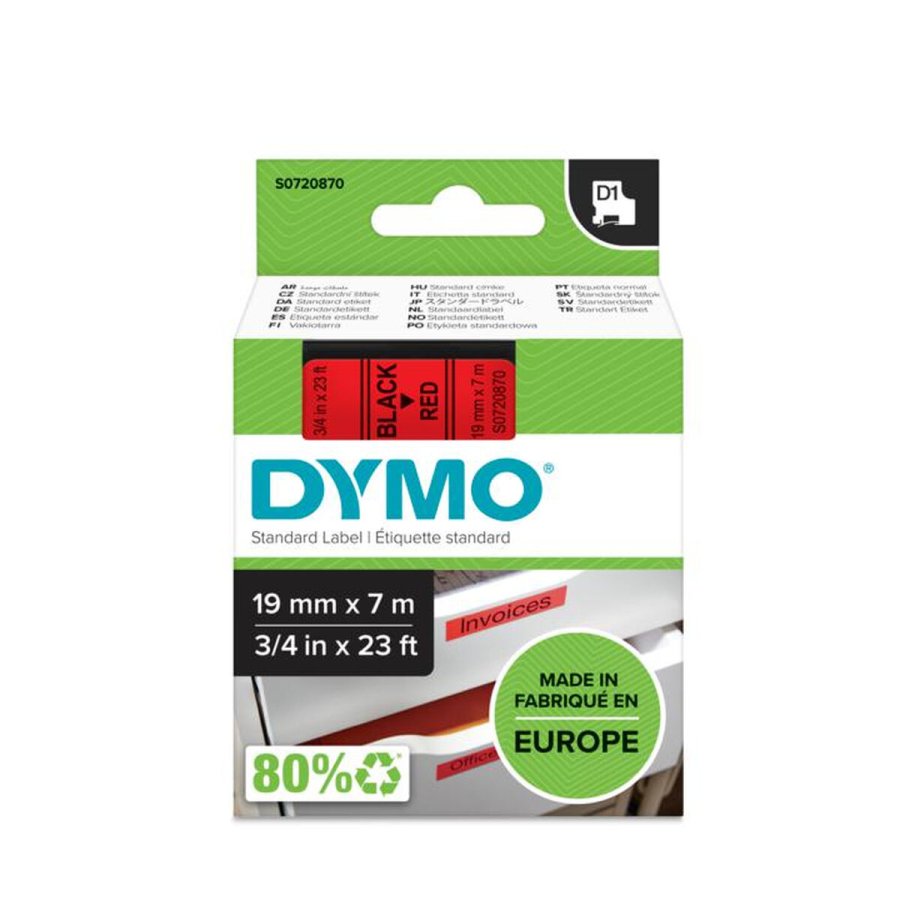 Lamineret tape til mrkningsmaskiner Dymo D1 45807 LabelManager Sort Rd (5 enheder) #3